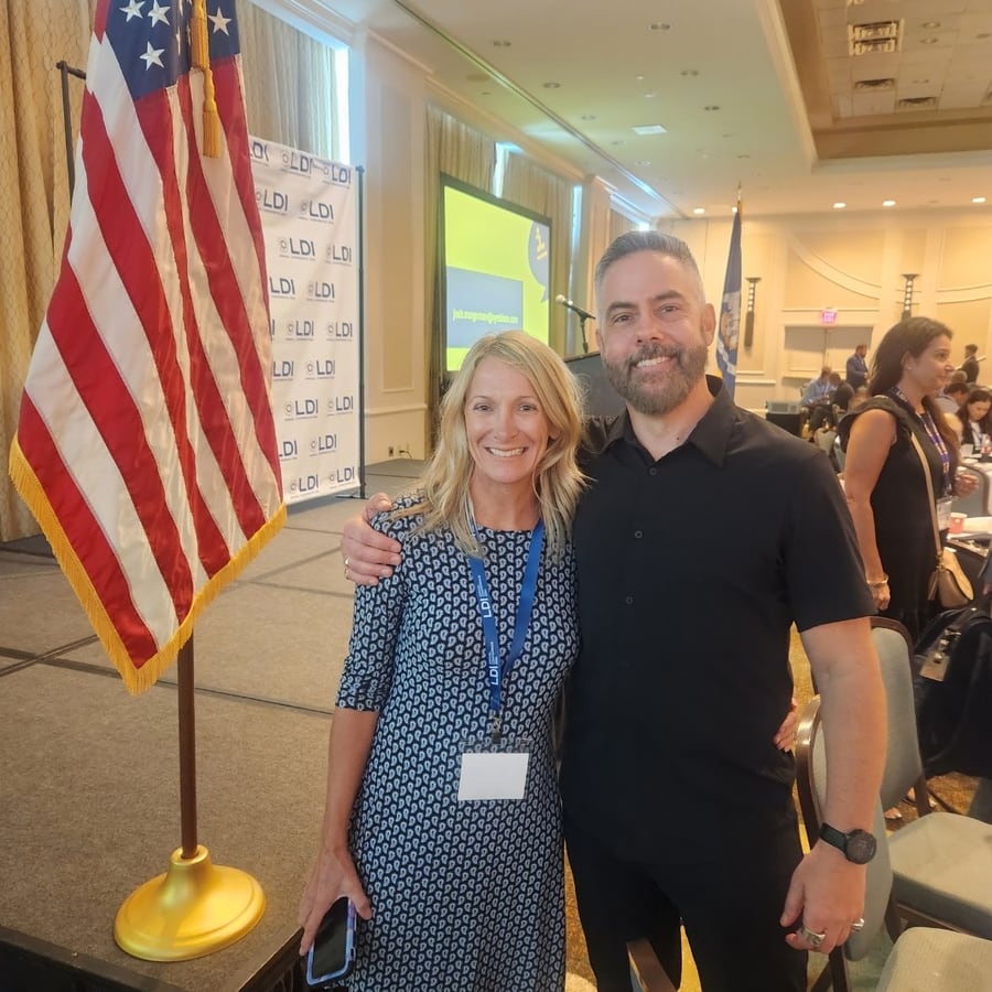 Beneficial Insurance agents Barbara Perez and Stephen Bech at a hurricane-tracking event